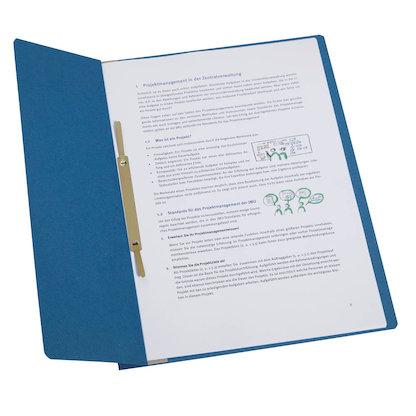 Artikelbild für Ösenhefter Karton blau DIN A4, halber Deckel, 20 St., Artikelnummer 232025