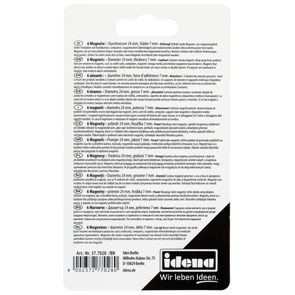 Artikelbild 2 für Idena Magnete schwarz, Kunststoff Ø 2,4 x 0,7 cm, 6 St., Artikelnummer 143069