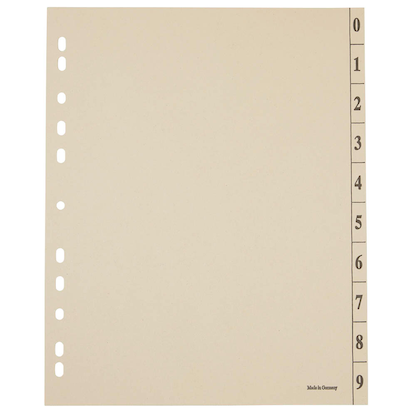 Artikelbild 3 für office discount Trennblätter DIN A4 0-9 chamois, 200 g/qm, 100 St., Artikelnummer 557579