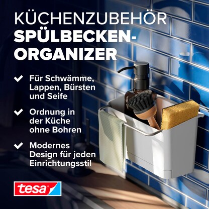 Artikelbild 4 für tesa Spülbecken-Organizer weiß, 1 Set, Artikelnummer 555001