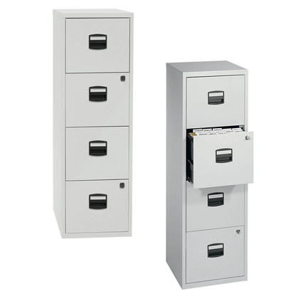 Artikelbild für BISLEY Home PFA 4 Hängeregistraturschrank lichtgrau 4 Schubladen 41,3 x 40,0 x 132,1 cm, 1 St., Artikelnummer 728725