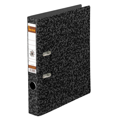 Artikelbild für bene Hartpappe Ordner schwarz marmoriert Karton 4,5 cm DIN A4, 1 St., Artikelnummer 415182