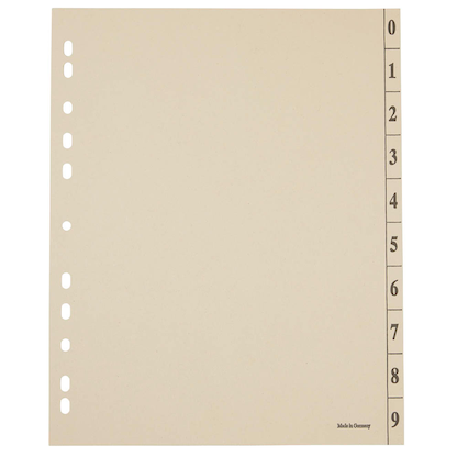 Artikelbild 2 für Trennblätter DIN A4 0-9 chamois, 250 g/qm, 100 St., Artikelnummer 234831