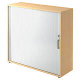 Artikelbild 1 für HAMMERBACHER Haziender Rollladenschrank ahorn, silber 2 Fachböden 120,0 x 40,0 x 110,0 cm, Artikelnummer 215374