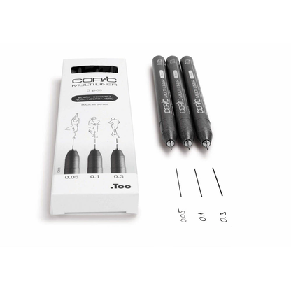 Artikelbild 6 für COPIC® Multiliner Fineliner schwarz 0.05 + 0.1 + 0.3 mm, 3 St., Artikelnummer 361406