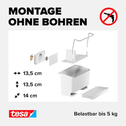 Artikelbild 6 für tesa Spülbecken-Organizer weiß, 1 Set, Artikelnummer 555001