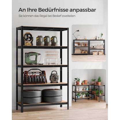 Artikelbild 3 für SONGMICS Schwerlastregal GLR060B01 schwarz 120,0 x 60,0 x 200,0 cm, Artikelnummer 290177