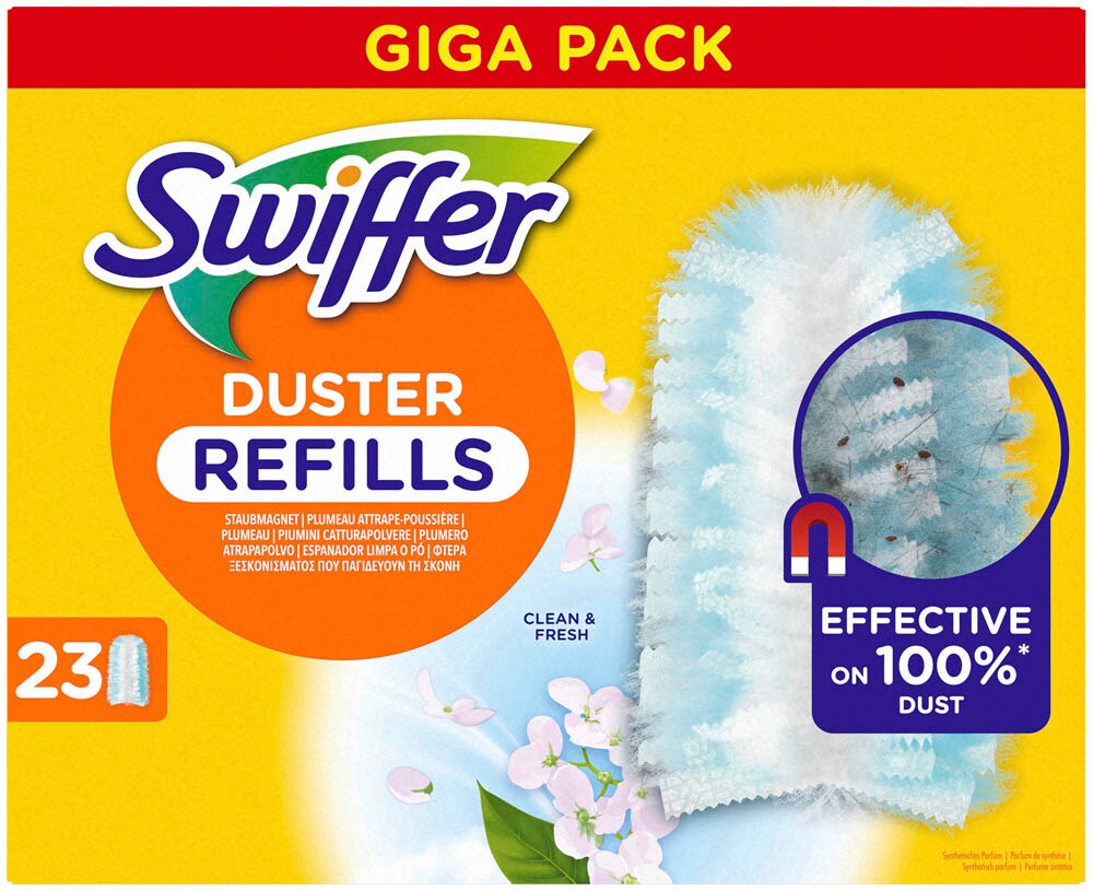 Staubwedel-Nachfüllpackungen, Kompatibel Mit Swiffer – 30 Stück (20x 180° + 10x 360°) + Griff