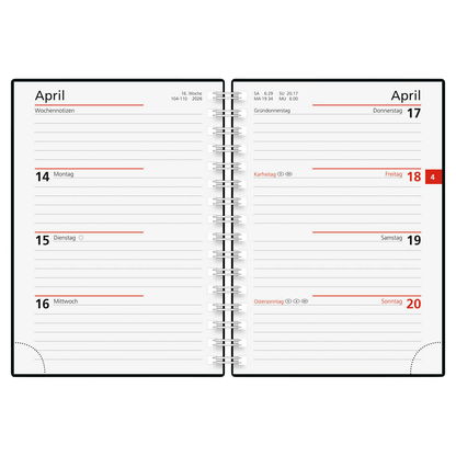 Artikelbild 3 für rido idé Taschenkalender mit Spirale 2026 anthrazit, 1 St., Artikelnummer 594766