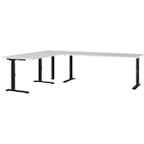 Artikelbild 1 für GERMANIA Agenda Office Schreibtisch lichtgrau L-Form, C-Fuß-Gestell schwarz 200,0 x 260,0 cm, Artikelnummer 662009