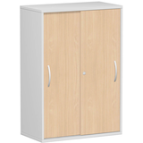 Artikelbild 1 für geramöbel Schiebetürenschrank Flex, S-383502-BL lichtgrau, buche 2 Fachböden 80,0 x 42,5 x 118,2 cm, Artikelnummer 877023