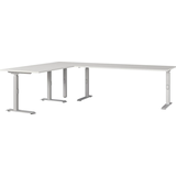 Artikelbild 1 für GERMANIA Agenda Office Schreibtisch lichtgrau L-Form, C-Fuß-Gestell silber 200,0 x 260,0 cm, Artikelnummer 661909