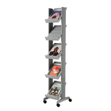 Artikelbild 1 für PAPERFLOW Prospektregal silber DIN A4 5 Fächer 35,0 x 38,5 x 167,5 cm, 1 St., Artikelnummer 204347