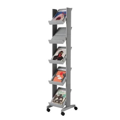 Artikelbild für PAPERFLOW Prospektregal silber DIN A4 5 Fächer 35,0 x 38,5 x 167,5 cm, 1 St., Artikelnummer 204347