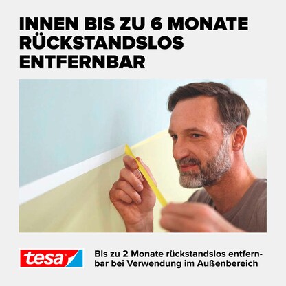 Artikelbild 5 für tesa PROFESSIONAL Malerband gelb 38,0 mm x 25,0 m 1 Rolle, Artikelnummer 723897