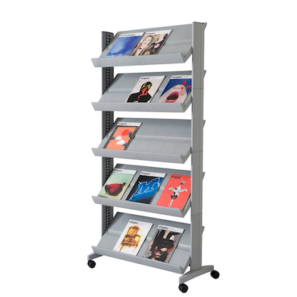 Artikelbild für PAPERFLOW Prospektregal silber DIN A4 85,5 x 38,5 x 167,5 cm, 1 St., Artikelnummer 204362