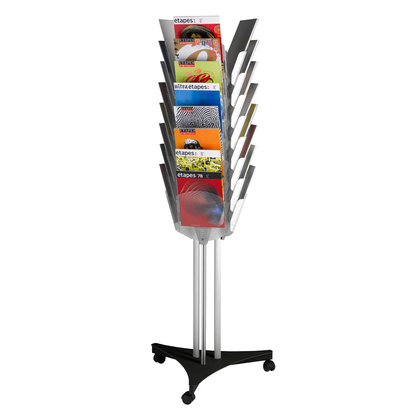 Artikelbild für PAPERFLOW Prospektständer drehbar schwarz DIN A4 24 Fächer 63,3 x 56,0 x 167,0 cm, 1 St., Artikelnummer 442564