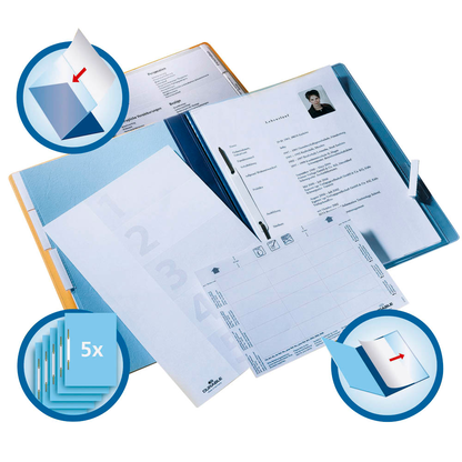 Artikelbild 7 für DURABLE Personalhefter Kunststoff blau DIN A4 5x kaufmännische Heftung, 5 St., Artikelnummer 933739