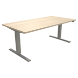 Artikelbild 1 für fm fastline elektrisch höhenverstellbarer Schreibtisch akazie rechteckig, T-Fuß-Gestell silber 160,0 x 80,0 cm, Artikelnummer 135321