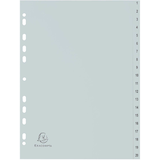 Artikelbild 1 für Exacompta Ordnerregister DIN A4 Vollformat 1-20 grau 20-teilig, 1 Satz, Artikelnummer 385961