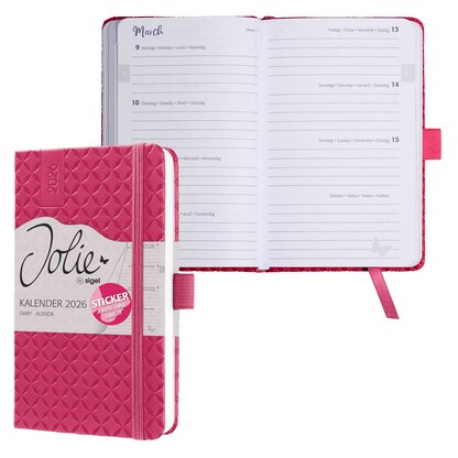 Artikelbild für SIGEL Buchkalender Jolie 2026 fuchsia pink, 1 St., Artikelnummer 568828