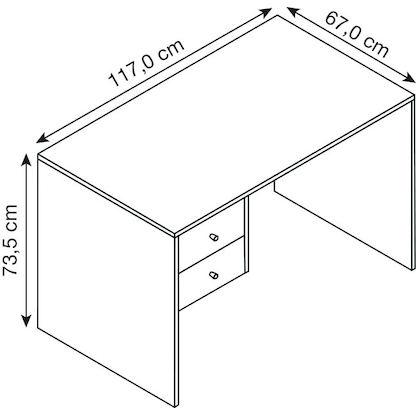 Artikelbild 2 für MÖBELPARTNER Jonte Schreibtisch grau rechteckig, Wangen-Gestell grau 117,0 x 67,0 cm, Artikelnummer 650412