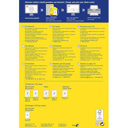 Artikelbild 4 für AVERY Zweckform CD-Etiketten L6043-100 weiß, 200 Etiketten , Artikelnummer 345397