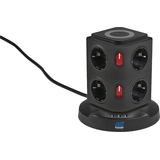 Artikelbild 1 für as-Schwabe QI-Wireless Ladestation 8-fach Steckdosenturm 2,0 m schwarz, Artikelnummer 973060