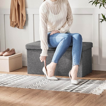 Artikelbild 6 für SONGMICS Sitztruhe LSF46GYZ dunkelgrau Stoff 76,0 cm, Artikelnummer 291478