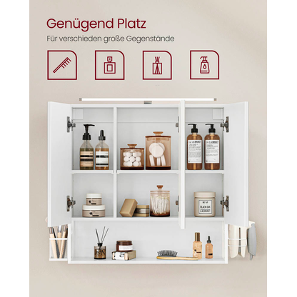 Artikelbild 5 für VASAGLE Spiegelschrank weiß 70,0 x 14,5 x 70,0 cm, Artikelnummer 438829