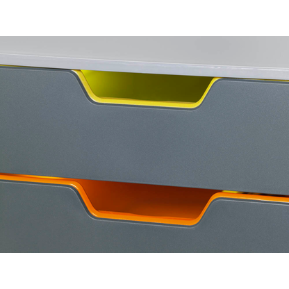 Artikelbild 6 für DURABLE Schubladenbox VARICOLOR® dunkelgrau mit bunten Farblinien 760527, DIN A4 mit 5 Schubladen, 1 St., Artikelnummer 113985