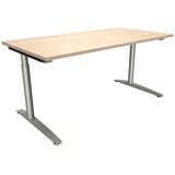 Artikelbild 1 für fm fastline höhenverstellbarer Schreibtisch akazie rechteckig, C-Fuß-Gestell Rundrohr silber 160,0 x 80,0 cm, Artikelnummer 135511