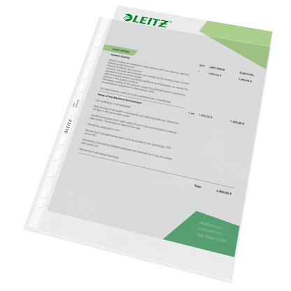 Artikelbild 4 für AKTION: LEITZ Prospekthüllen 4790 DIN A4 transparent genarbt 0,09 mm, 100 St., Artikelnummer 663957