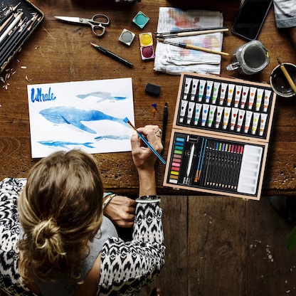 Artikelbild 2 für relaxdays Malkoffer farbsortiert, 1 Set, Artikelnummer 454682