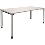 Artikelbild 1 für fm fastline höhenverstellbarer Schreibtisch lichtgrau rechteckig, 4-Fuß-Gestell silber 160,0 x 80,0 cm, Artikelnummer 135444
