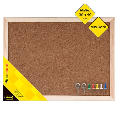 Artikelbild für Idena Pinnwand 40,0 x 30,0 cm Kork braun, Artikelnummer 143036
