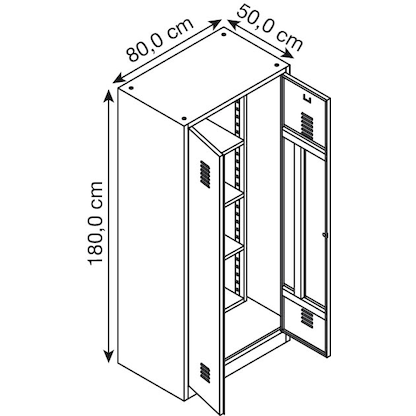 Artikelbild 2 für Gürkan Putzmittelschrank 104527 lichtgrau 4 Fachböden 80,0 x 50,0 x 180,0 cm, aufgebaut, 1 St., Artikelnummer 242762