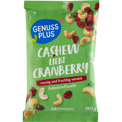 Artikelbild 3 für GENUSS PLUS CASHEW-CRANBERRY-MIX 150,0 g, Artikelnummer 667453