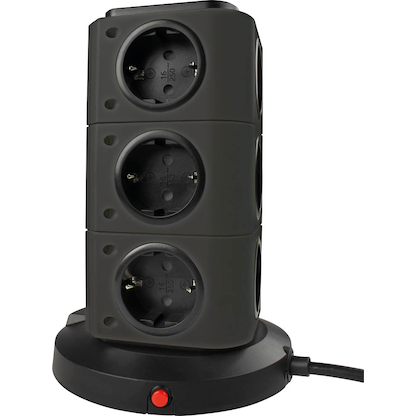 Artikelbild 3 für as-Schwabe QI-Wireless Ladestation 12-fach Steckdosenturm 2,0 m schwarz mit USB-Buchse, Artikelnummer 972998