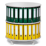 Artikelbild 1 für Ordnerdrehsäule hellgrau bis zu 48 Ordner, Etagen einzeln drehbar, H: 85,0 cm, Artikelnummer 190118