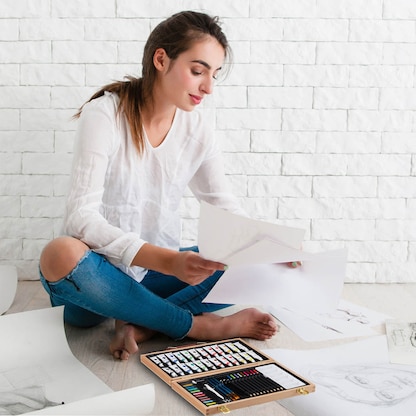 Artikelbild 5 für relaxdays Malkoffer farbsortiert, 1 Set, Artikelnummer 454682