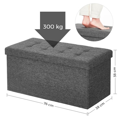 Artikelbild 8 für SONGMICS Sitztruhe LSF46GYZ dunkelgrau Stoff 76,0 cm, Artikelnummer 291478