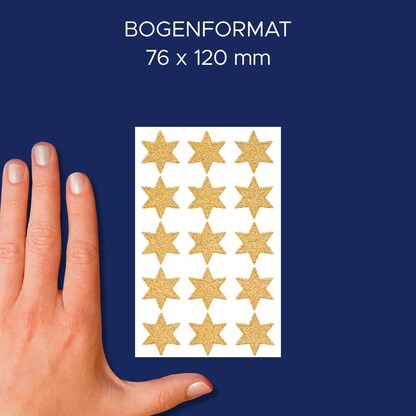 Artikelbild 4 für AVERY Zweckform Aufkleber Stern, gold, 30 Etiketten, Artikelnummer 723587
