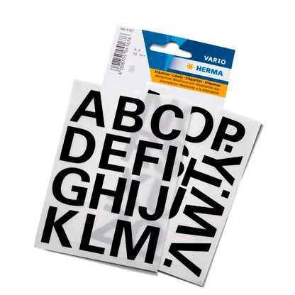 Artikelbild 2 für HERMA Klebebuchstaben 4167 Buchstaben A-Z, schwarz 25,0 x 25,0 mm, 30 Etiketten, Artikelnummer 894853
