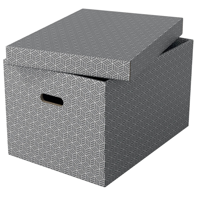 Esselte Home Aufbewahrungsboxen 50,0 l grau 35,5 x 51,0 x 30,5 cm, 3 St