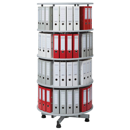 Artikelbild für Ordnerdrehsäule hellgrau bis zu 144 Ordner, Komplett drehbar, H: 167,0 cm, Artikelnummer 190084