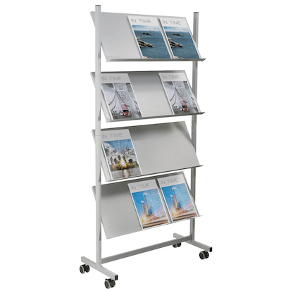 Artikelbild für helit Prospektregal grau DIN A4 75,0 x 39,0 x 158,0 cm, 1 St., Artikelnummer 100913