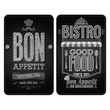 Artikelbild 1 für WENKO Herdabdeckplatten Bon Appetit schwarz, grau, 2 St., Artikelnummer 530204