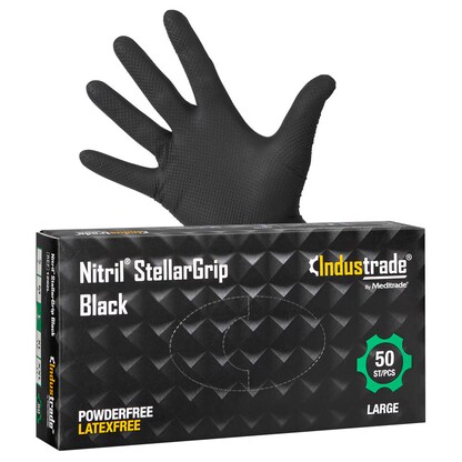 Nitras Guanti Da Lavoro TOUGH GRIP N Taglia M - 50 Pezzi, Uso Professionale, Senza Polvere