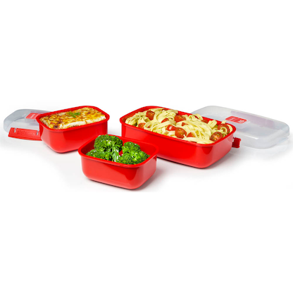 Artikelbild 3 für sistema® Mikrowellen-Set rot, 1 Set, Artikelnummer 593291